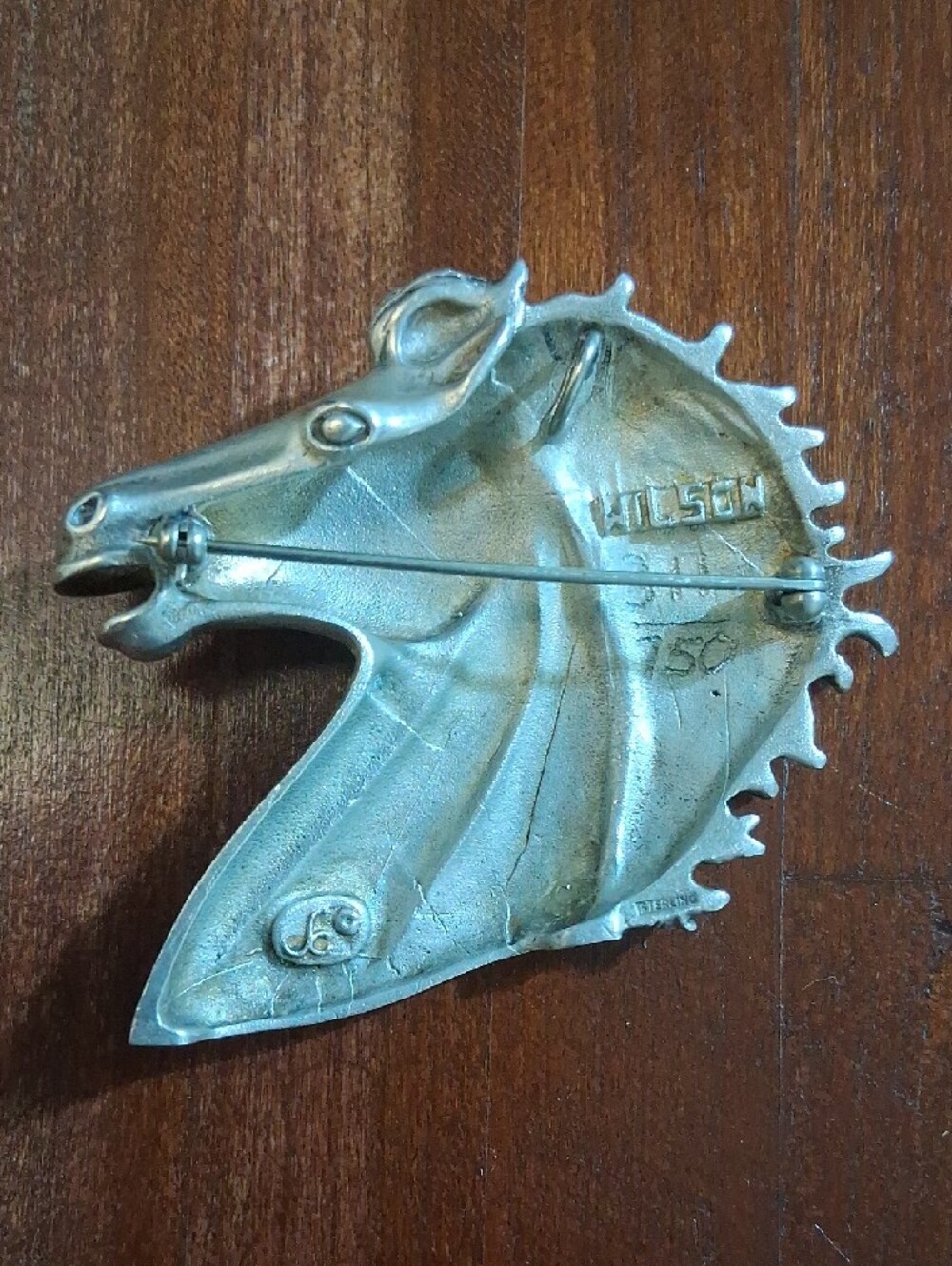 Sterling Silver Horse Head 3D Brooch Pendant Wilson Numbered Limited Vintage - Picture 2 of 9